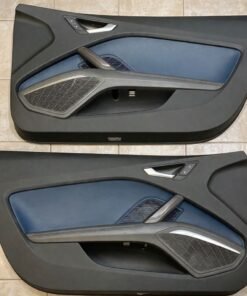 2016-2018 audi tt quattro admiral blue nappa leather interior door panels pair t3003