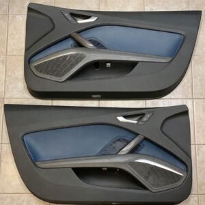 2016-2018 audi tt quattro admiral blue nappa leather interior door panels pair t3003